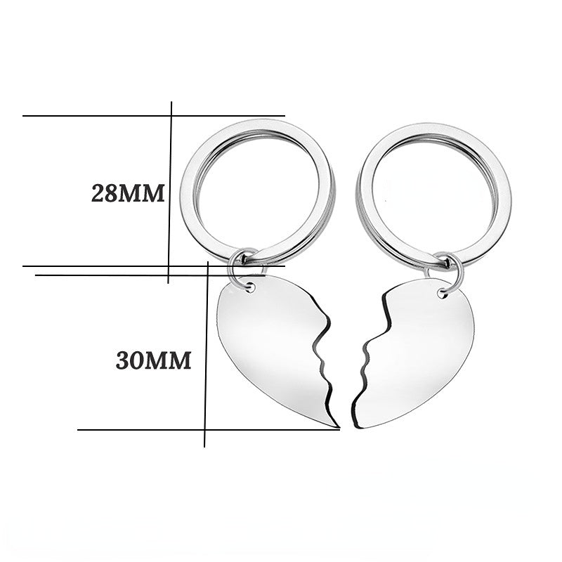 Wholesale Stainless Steel Heart Shape Mosaic Creative Keychain